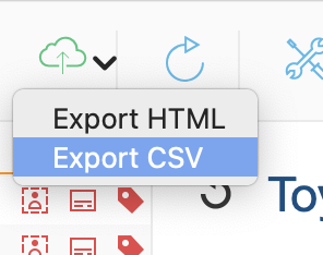 New GUI CSV export option