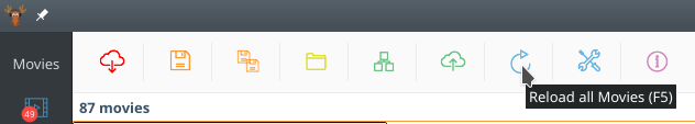 Reload movies icon.