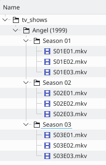 Recommended folder structure for TV shows.